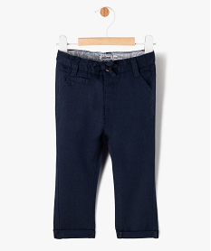 GEMO Pantalon en lin et coton bébé garçon Bleu