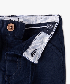pantalon en lin et coton bebe garcon bleu pantalonsE655601_2