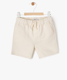 GEMO Short en lin et coton bébé garçon blanc chine