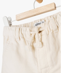 short en lin et coton bebe garcon beige shortsE656501_2