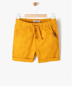 bermuda en toile a taille elastiquee bebe garcon jaune shortsE657101_1