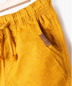 bermuda en toile a taille elastiquee bebe garcon jaune shortsE657101_2