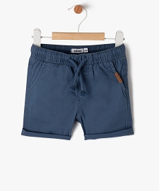 bermuda en toile a taille elastiquee bebe garcon bleu shortsE657201_1