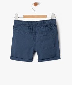 bermuda en toile a taille elastiquee bebe garcon bleu shortsE657201_3