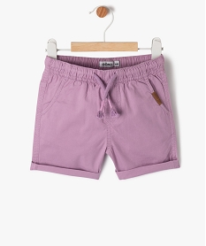 bermuda en toile a taille elastiquee bebe garcon violet shortsE657301_1