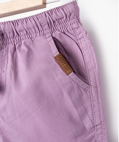 bermuda en toile a taille elastiquee bebe garcon violet shortsE657301_2