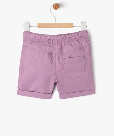 bermuda en toile a taille elastiquee bebe garcon violet shortsE657301_3