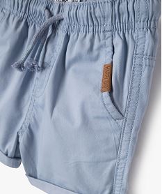 bermuda en toile a taille elastiquee bebe garcon bleu shortsE657401_2