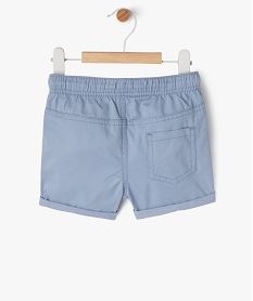 bermuda en toile a taille elastiquee bebe garcon bleu shortsE657401_3