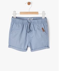 bermuda en toile a taille elastiquee bebe garcon bleu shortsE657401_4