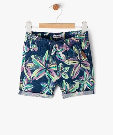 bermuda en toile a taille elastiquee bebe garcon vert shortsE657501_1