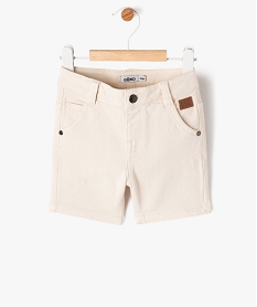 GEMO Short slim uni en toile extensible bébé garçon beige vif