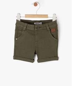 GEMO Short slim uni en toile extensible bébé garçon vert vif