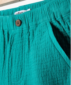 short en gaze de coton bebe garcon vert shortsE658501_2