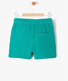 short en gaze de coton bebe garcon vert shortsE658501_3