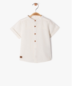 chemise a manches courtes et col mao bebe garcon beige chemisesE658901_1