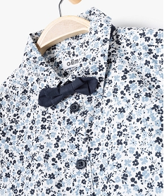 chemise manches courtes fleurie a nœud papillon bebe garcon bleu chemisesE659001_2