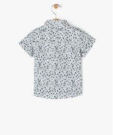 chemise manches courtes fleurie a nœud papillon bebe garcon bleu chemisesE659001_3