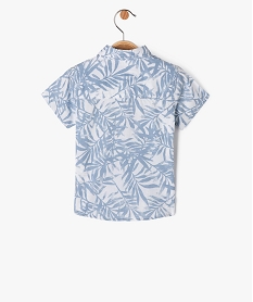 chemise a manches courtes motif feuillage bebe garcon blanc chemisesE659201_3
