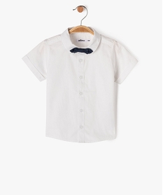 chemise a manches courtes avec noeud papillon bebe garcon blancE659301_1