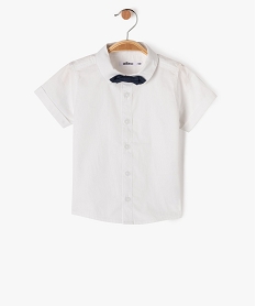 GEMO Chemise à manches courtes avec noeud papillon bébé garçon blanc standard