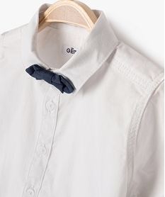 chemise a manches courtes avec noeud papillon bebe garcon blanc chemisesE659301_2