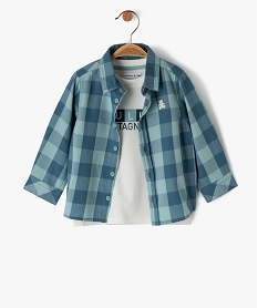 ensemble 2 pieces chemise et tee-shirt bebe garcon - lulucastagnette vert chemisesE660301_1