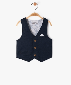 gilet de costume en lin et coton bebe garcon bleuE661001_1