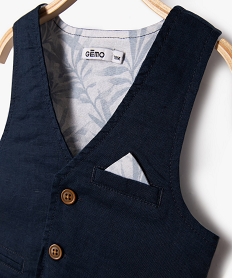 gilet de costume en lin et coton bebe garcon bleu giletsE661001_2