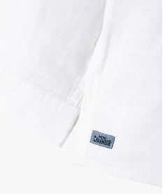 ensemble 2 pieces en lin chemise short bebe garcon blanc shortsE661101_3