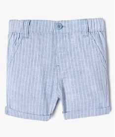 ensemble 2 pieces en lin chemise short bebe garcon blanc shortsE661101_4