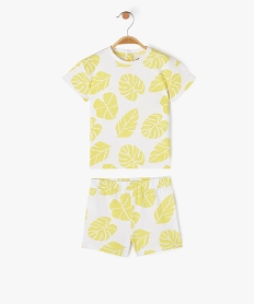 GEMO Ensemble short + tee-shirt manches courtes imprimés bébé garçon Jaune