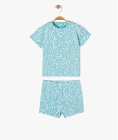 GEMO Ensemble short + tee-shirt manches courtes imprimés bébé garçon Bleu