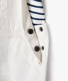 ensemble salopette tee-shirt bebe garcon - lulucastagnette blanc ensemblesE661901_3