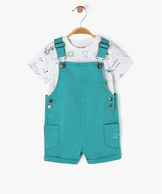 GEMO Ensemble 2 pièces salopette et tee-shirt bébé garçon vert standard