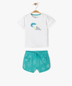 ensemble short tee-shirt manches courtes bebe garcon blancE662201_1