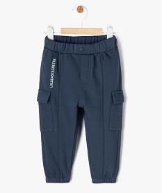 pantalon de jogging en maille molletonne bebe garcon - lulucastagnette bleu joggingsE662301_1