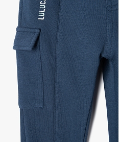 pantalon de jogging en maille molletonne bebe garcon - lulucastagnette bleu joggingsE662301_3