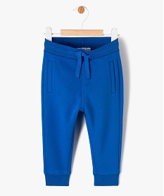 GEMO Pantalon de jogging avec ceinture bord-côte bébé garçon Bleu