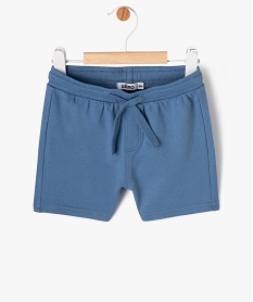 short en maille avec ceinture bord-cote bebe garcon bleu shortsE664301_1