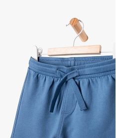 short en maille avec ceinture bord-cote bebe garcon bleu shortsE664301_2