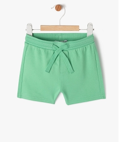 short en maille avec ceinture bord-cote bebe garcon vert shortsE664601_1