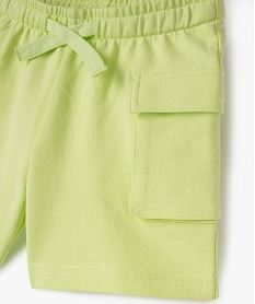 short en maille avec poches a rabat sur les cuisses bebe garcon vert shortsE664701_2