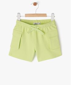 short en maille avec poches a rabat sur les cuisses bebe garcon vert shortsE664701_4