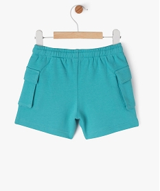 short en maille avec poches a rabat sur les cuisses bebe garcon bleu shortsE664801_3