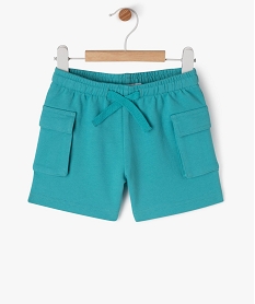 short en maille avec poches a rabat sur les cuisses bebe garcon bleu shortsE664801_4