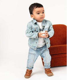 veste en jean fermeture boutons bebe garcon bleuE665001_4