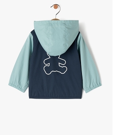 blouson a capuche tricolore bebe garcon - lulucastagnette bleuE665101_4