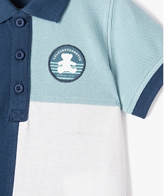 polo a manches courtes tricolore bebe garcon - lulucastagnette bleu polosE665701_2
