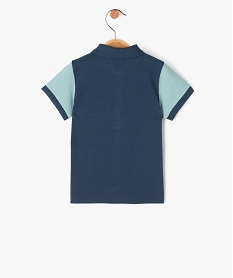 polo a manches courtes tricolore bebe garcon - lulucastagnette bleu polosE665701_3